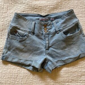 YMI Wanna Betta Butt? Light Wash High-Rise Denim Shorts